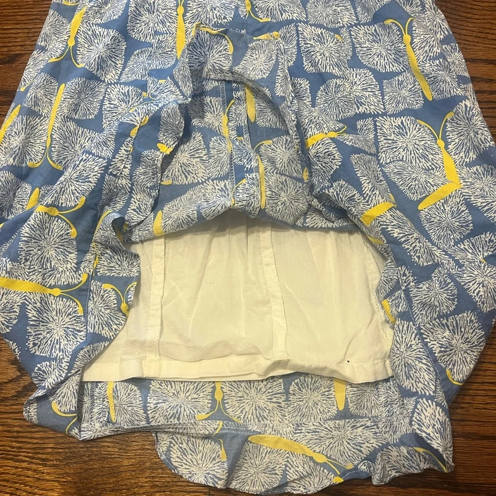 Lilly Pulitzer Blue and Yellow Butterfly Strapless Dress size 4 - Picture 6 of 14
